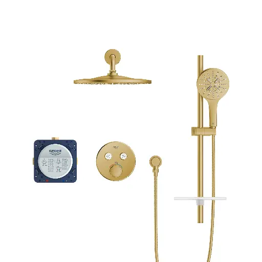 [GRO-103070GN00] Grohe 103070GN00 Rainshower SmartControl Thermostatic Dual Function Shower Kit Brushed Cool Sunrise