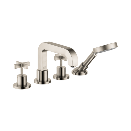 [HAN-39461821] Hansgrohe 39461821 Axor Citterio 4-Hole Roman Tub Set Trim Cross Handles Brushed Nickel
