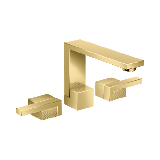 [HAN-46051991] Hansgrohe 46051991 Axor Edge Widespread Faucet 130 Diamond Cut Polished Gold Optic