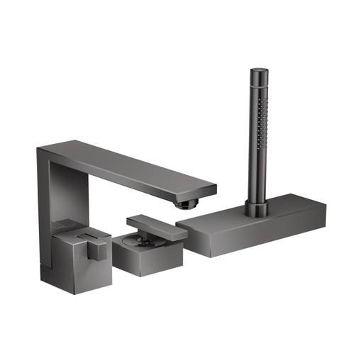 [HAN-46431331] Hansgrohe 46431331 Axor Edge 3-Hole Roman Tub Set Trim Polished Black Chrome