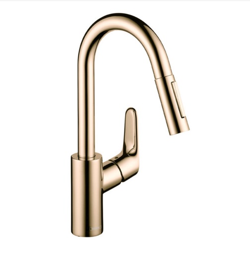 [HAN-04506831] Hansgrohe 04506831 Focus Prep Kitchen Pull-Down Faucet Polished Nickel