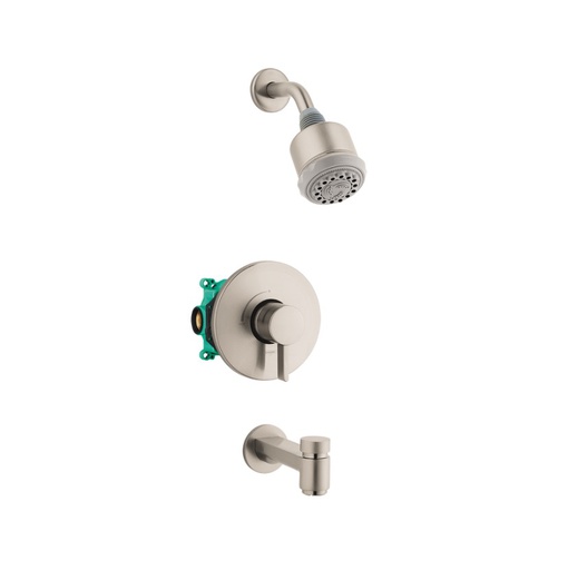 [HAN-04906820] Hansgrohe 04906820 Clubmaster Pressure Balance Tub Shower Set Brushed Nickel