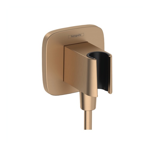 [HAN-26887141] Hansgrohe 26887141 FixFit Q Wall Outlet with Handshower Holder Brushed Bronze