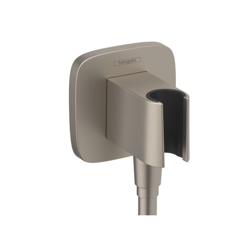 [HAN-26887821] Hansgrohe 26887821 FixFit Q Wall Outlet with Handshower Holder Brushed Nickel