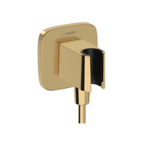 [HAN-26887991] Hansgrohe 26887991 FixFit Q Wall Outlet with Handshower Holder Polished Gold Optic