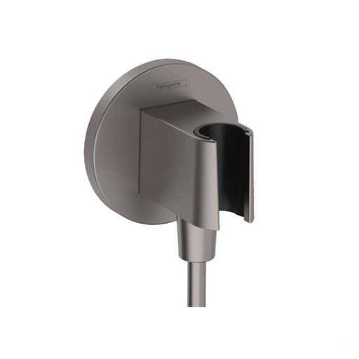 [HAN-26888341] Hansgrohe 26888341 FixFit S Wall Outlet with Handshower Holder Brushed Black Chrome