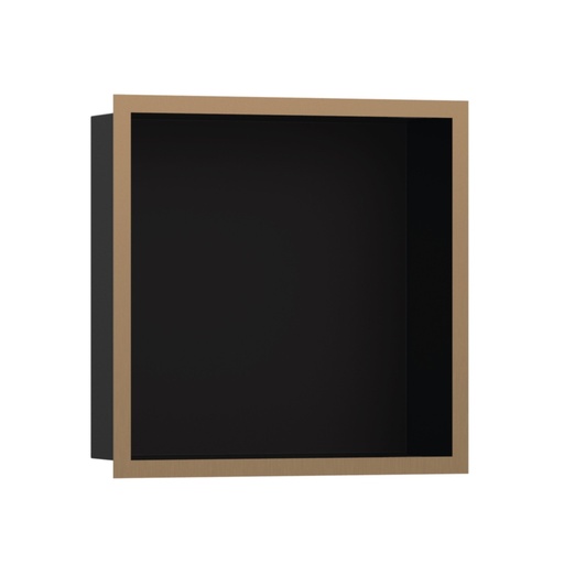 [HAN-56098140] Hansgrohe 56098140 Wall Niche Matte Black With Design Frame Brushed Bronze