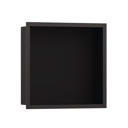 [HAN-56098340] Hansgrohe 56098340 Wall Niche Matte Black With Design Frame Brushed Black Chrome