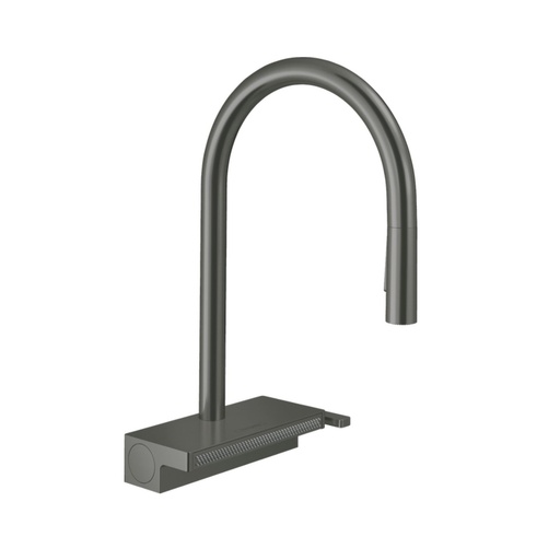 [HAN-73837341] Hansgrohe 73837341 Aquno Select Higharc Kitchen Faucet 3-Spray Pull-Down Brushed Black Chrome