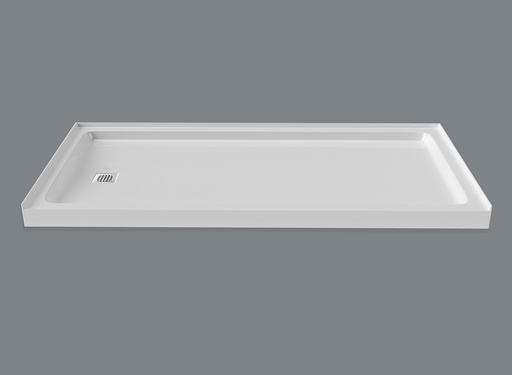 [MIR-SQD6030LA1] Mirolin SQD6030LA1 Strada 6030A Alcove Shower Base White Left Drain