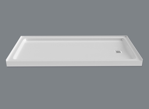 [MIR-SQD6030RA1] Mirolin SQD6030RA1 Strada 6030A Alcove Shower Base White Right Drain