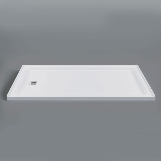 [MIR-SQD6032LA1] Mirolin SQD6032LA1 Strada 6032A Alcove Shower Base Left Drain White