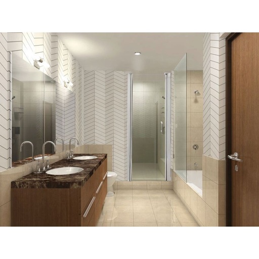 [MIR-MSD24PS] Mirolin MSD24 Framed Swing Door Plain Silver