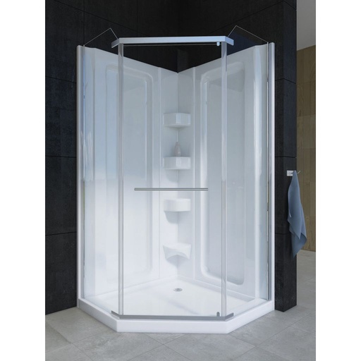 [MIR-42NADPS] Mirolin 42NADPS Corner 42" Neo Angle Door Plain Silver