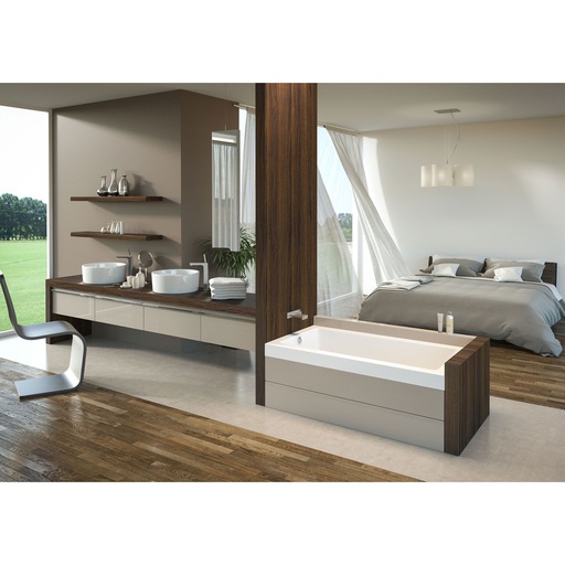 [MIR-BO64L1] Mirolin BO64 Amalfi Alcove Bath Left White