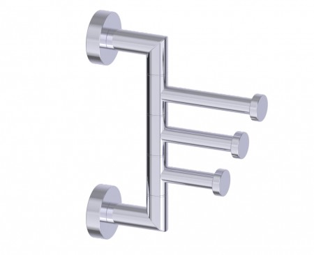 [KART-144133-68] Kartners 144133-68 OSLO Triple Robe Hook Swivel Polished Nickel