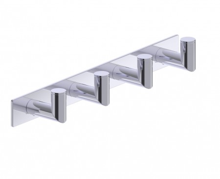 [KART-144134-4-85] Kartners 144134-4-85 OSLO Quadruple Robe Hook Deep Brushed Chrome