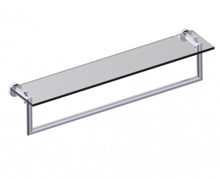 [KART-144678-55] Kartners 144678-55 OSLO 24" Glass Shelf w/ Towel Rail Antique Copper
