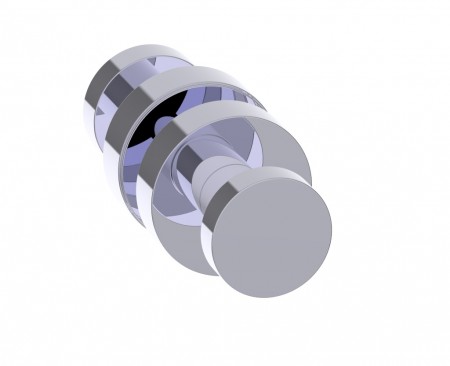 [KART-1447502-62] Kartners 1447502-62 OSLO Shower Door Handle double knob Glossy White
