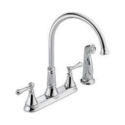 [DEL-2497LF] Delta 2497LF Cassidy Two Handle Kitchen Faucet With Spray Chrome