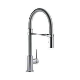 [DEL-9659-AR-DST] Delta 9659 Trinsic Pro Single Handle Pull Down Kitchen Faucet Spring Spout Arctic Stainless