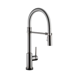 [DEL-9659T-KS-DST] Delta 9659T Trinsic Pro Single Handle Pull Down Kitchen Faucet With Touch2O Black Stainless