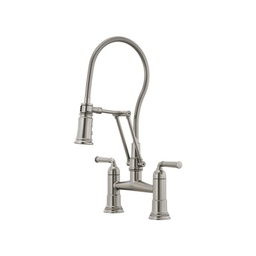 [BRI-62174LF-SS] Brizo 62174LF Rook Articulating Bridge Faucet With Finished Hose Stainless