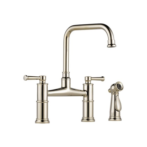 [BRI-62525LF-PN] Brizo 62525LF-PN ARTESSO Two Handle Bridge Kitchen Faucet With Spray Polished Nickel