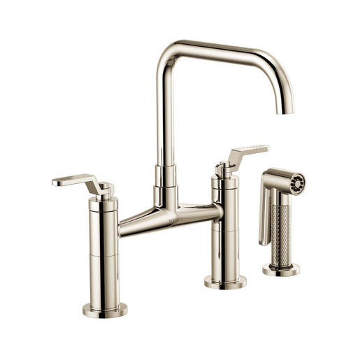 [BRI-62554LF-PN] Brizo 62554LF-PN Litze Bridge Faucet Square Spout Polished Nickel