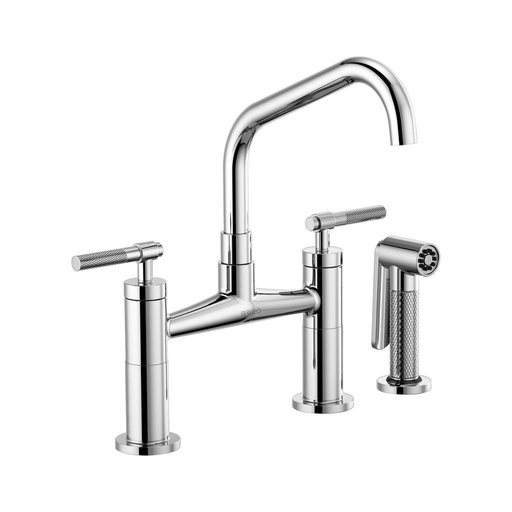 [BRI-62563LF-PC] Brizo 62563LF-PC Litze Bridge Faucet Angled Spout Knurled Handle Chrome