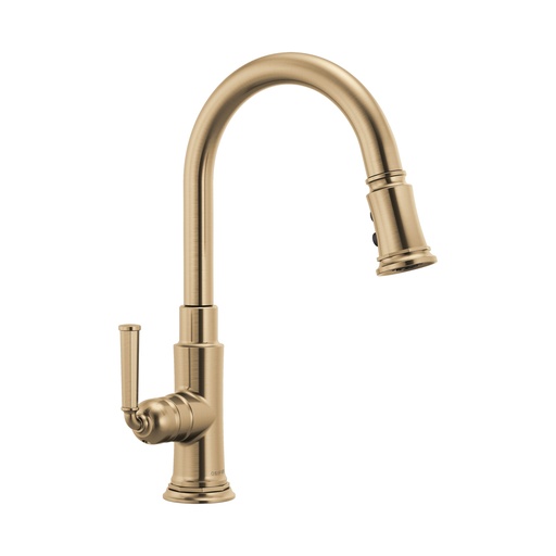[BRI-63074LF-GL] Brizo 63074LF-GL Rook Single Handle Pull Down Kitchen Faucet Luxe Gold