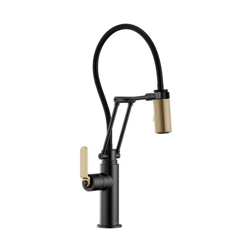 [BRI-63244LF-BLGL] Brizo 63244LF-BLGL Litze Articulating Kitchen Faucet Luxe Gold Matte Black