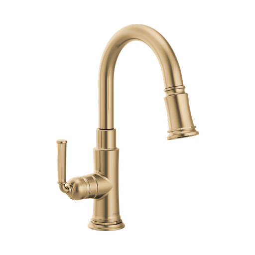 [BRI-63974LF-GL] Brizo 63974LF-GL Rook Single Handle Pull Down Prep Kitchen Faucet Luxe Gold