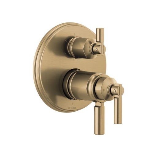 [BRI-T75676-GL] Brizo T75676-GL Invari Tempassure Thermostatic Valve 6 Function Diverter Luxe Gold