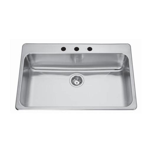[KIN-QSLA2233-8-1] Kindred QSLA2233/8 22 x 33 Single Bowl Drop In Sink 1 Hole