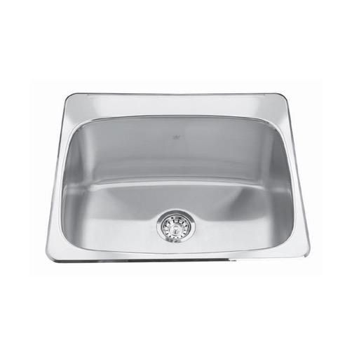 [KIN-QSL2225-12-3] Kindred QSL2225-12-3 Single Bowl Ledgeback 20 Gauge 3 Faucet Holes
