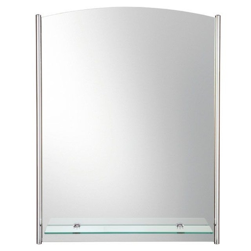 [LAL-M26001A] Laloo M26001A Mirror With Tubular Chrome Accents And Shelf