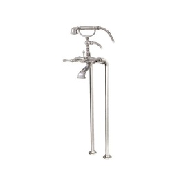 [AQB-07386PC] Aquabrass 7386 Regency Cradle Tub Filler With Handshower And Floor Risers Polished Chrome