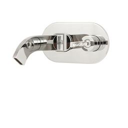 [AQB-39529PC] Aquabrass 39529 Cut Wallmount Lavatory Faucet With Aquacristal Handle Polished Chrome