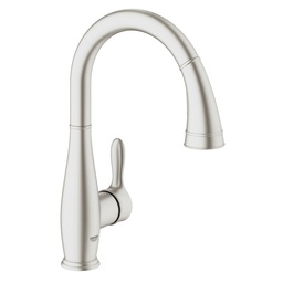 [GRO-30213DC1] Grohe 30213DC1 Parkfield Single Handle Pull Out Kitchen Faucet Super Steel