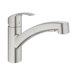 [GRO-30306DC0] Grohe 30306DC0 Eurosmart Single Handle Pull Out Kitchen Faucet Super Steel