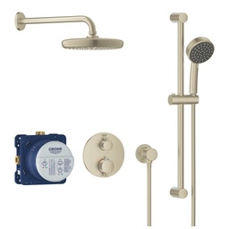 [GRO-34745EN0] Grohe 34745EN0 Grohtherm Round Thermostatic Shower Set Brushed Nickel