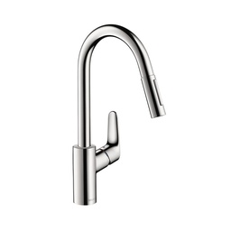 [HAN-04505000] Hansgrohe 04505000 Focus HighArc Pull Down Kitchen Faucet Chrome