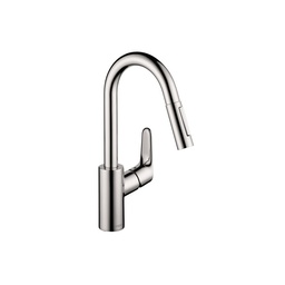 [HAN-04506001] Hansgrohe 04506001 Focus HighArc Pull Down Prep Kitchen Faucet Chrome