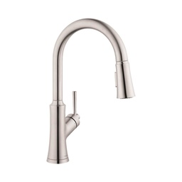 [HAN-04793800] Hansgrohe 04793800 Single Handle Pull Down Kitchen Faucet Steel Optic