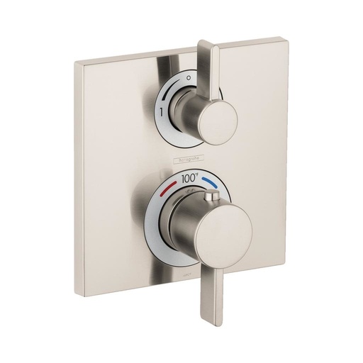[HAN-15714821] Hansgrohe Ecostat Square Thermostatic Trim Brushed Nickel