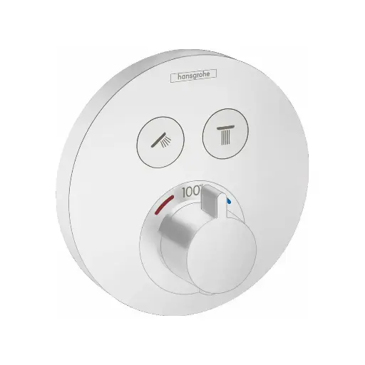 [HAN-15743701] Hansgrohe 15743701 Hg Showerselect E Thermostatic Trim 2 Function, Round Matte White