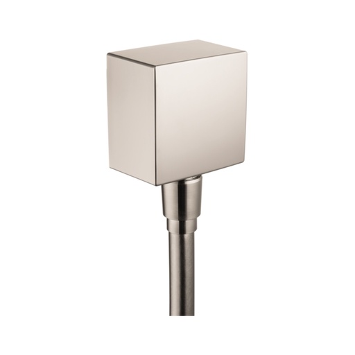 [HAN-26455821] Hansgrohe 26455821 FixFit Wall Outlet Square With Check Valves Brushed Nickel