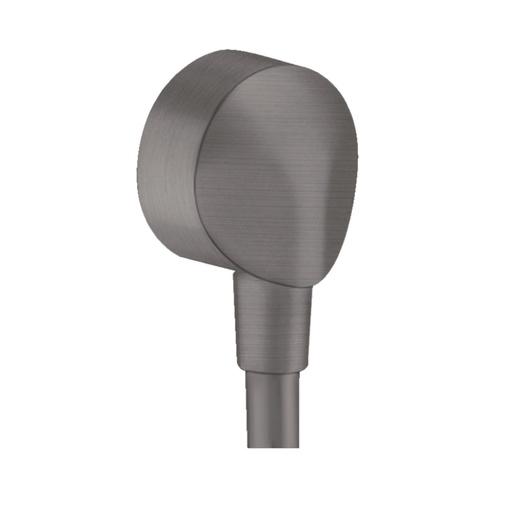 [HAN-27458343] Hansgrohe 27458343 FixFit Wall Outlet Round with Check Valves Brushed Black Chrome