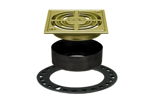 [SCH-KD4GRKAMGB] Schluter KD4GRKAMGB Kerdi-Drain Grate Kit 4" Brushed Brass